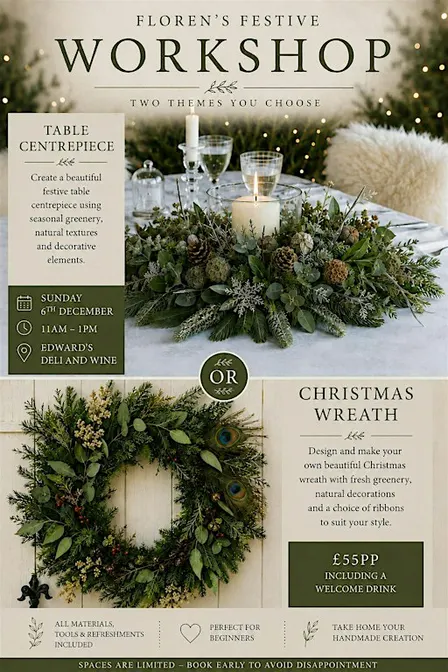 Festive Wreath or Table Centrepiece Workshop