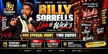 JB COMEDY PRESENTS BILLY SORRELLS LIVE @ WICK'S