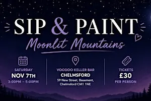 Sip & Paint: Moonlit Mountains | Art by Fran