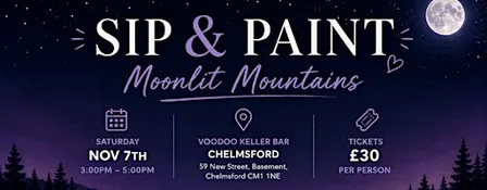 Sip & Paint: Moonlit Mountains | Art by Fran