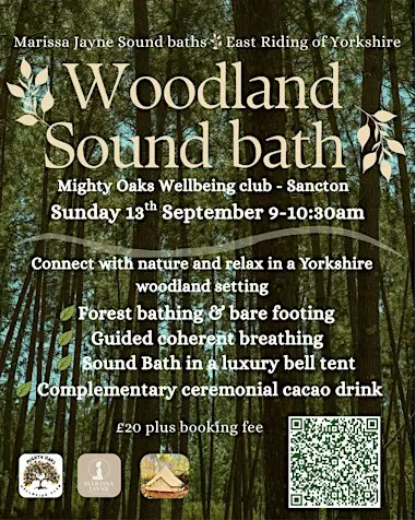 Sound bath and forest bathing woodland event