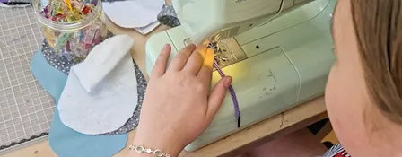 Children's beginner sewing class - scrunchie and sleeping mask