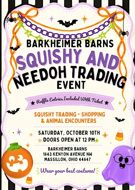 Barkheimer Barns Halloween Squishy and Needoh Trading Event