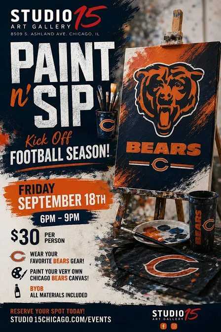 Chicago Bears  Paint n’ Sip