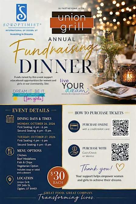Soroptimist of Ogden - Union Grill Fundraiser Dinner