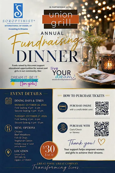 Soroptimist of Ogden - Union Grill Fundraiser Dinner