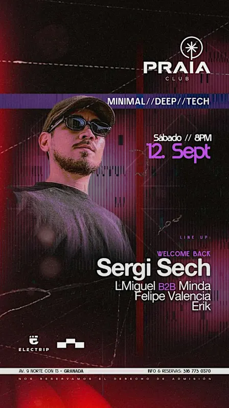 WELCOME BACK EN PRAIA CLUB (SÁBADO 12 DE SEPTIEMBRE)