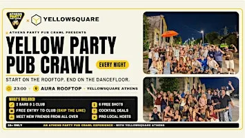Yellow Party Pub Crawl: Rooftop, Cocktail Bar & Club Night