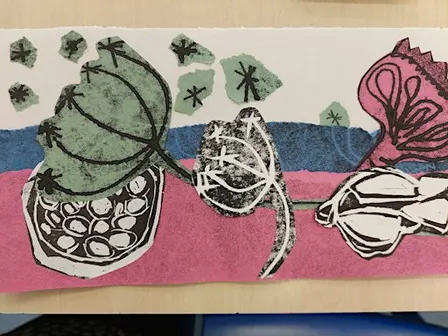 Autumnal Printmaking with Cloe Sparrow - Week 1  Monoprinting