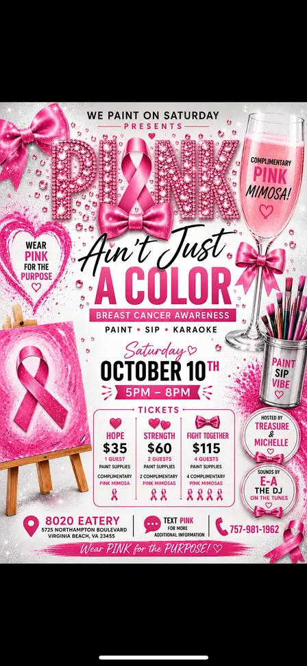 PINK Ain’t Just A Color | Breast Cancer Awareness Paint • Sip • Karaoke