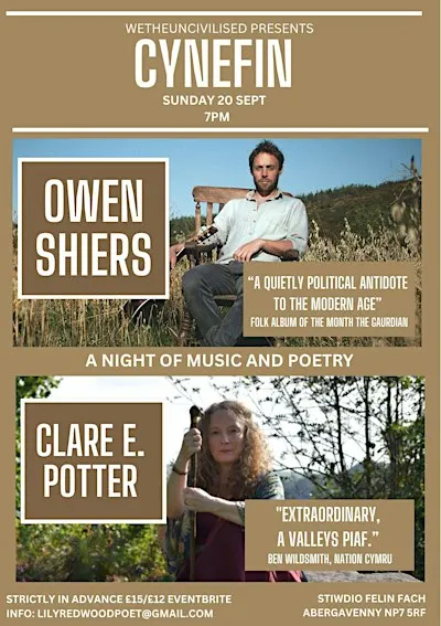 Cynefin - with folk musician Owen Shiers & poet Clare e. Potter