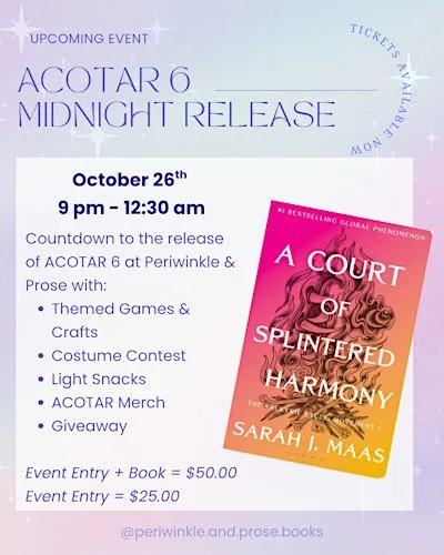ACOTAR Midnight release at Periwinkle & Prose
