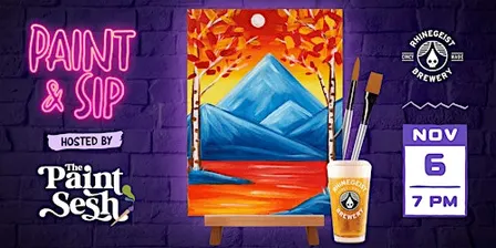 Paint & Sip Event in Cincinnati, OH – “Autumn Lake” at Rhinegeist Brewery
