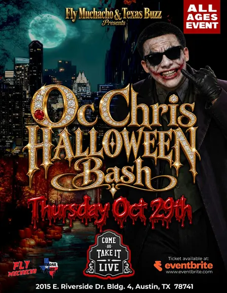 OcChris Halloween Bash Thurs 10/29 ComeNtakeiTLive Austin tx AllAgeEvent