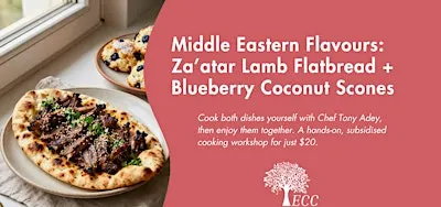 Middle Eastern Flavours: Za’atar Lamb Flatbread + Blueberry Coconut Scones