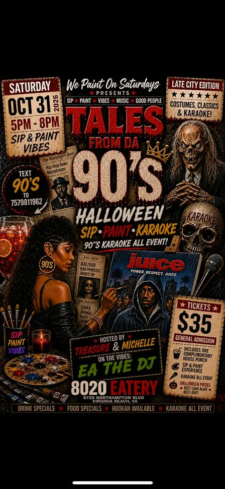 Tales From Da 90’s: Halloween Sip • Paint • Karaoke