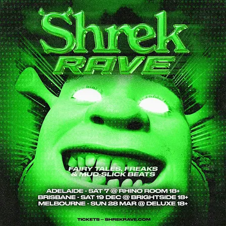 SHREK RAVE EASTER SUNDAY MELBOURNE