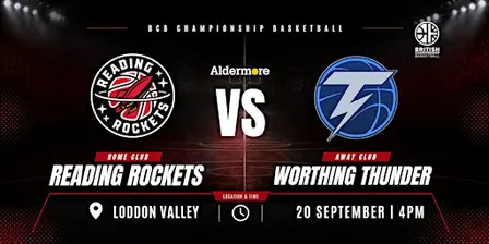 BCB CUP |  Aldermore Reading Rockets vs Worthing Thunder