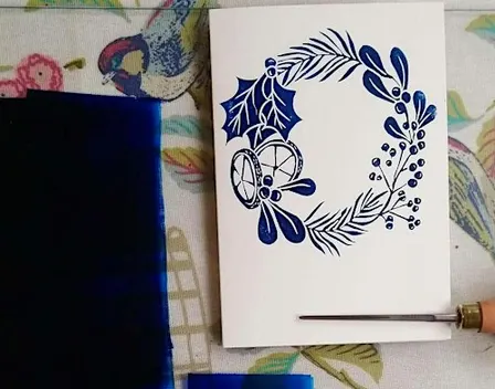 Festive Themed Lino Printing with Printmaker Sarah Bennett
