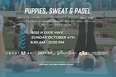 Puppies, Sweat, & Padel @ Padel Club Palm Beach: Sweat440 x Wellness Woofs