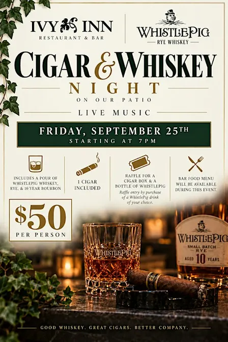 Cigar & Whiskey Night on the Patio