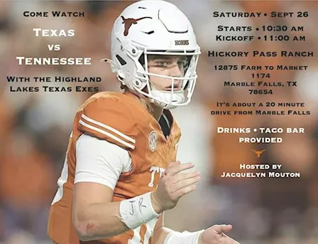 Highland Lakes Chapter - Texas vs. Tennessee Game Watch