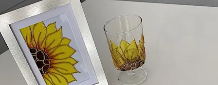 Faux Stained Glass Sunflower
