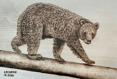 Woodburning a Black Bear with Cam and Lori Merkle
