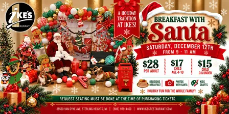 Breakfast with Santa at Ike’s Restaurant