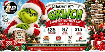 BREAKFAST WITH THE GRINCH AT IKE’S RESTAURANT