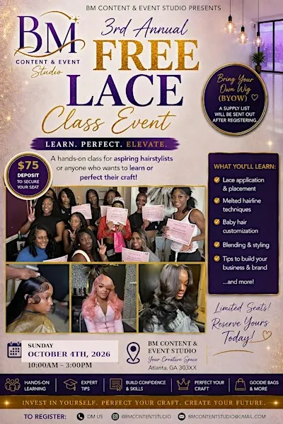 3rd Annual FREE lace class