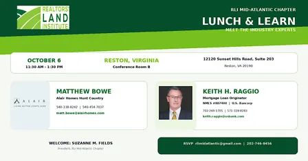 RLI Mid-Atlantic Chapter Lunch & Learn Featuring Alair Homes and US Bancorp