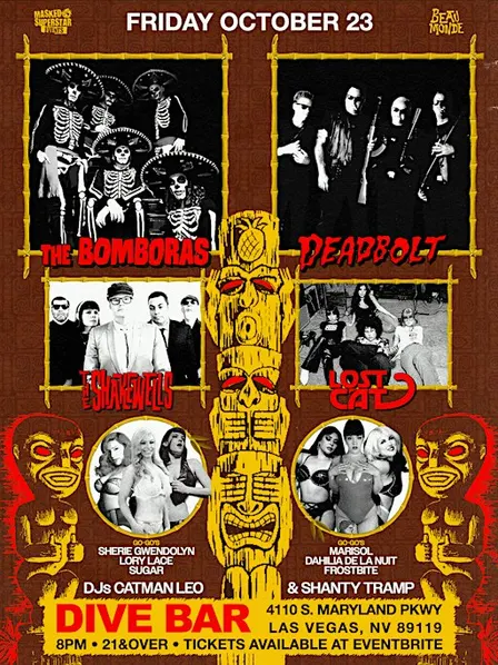 The Bomboras, Deadbolt, The Shakewells & Lost Cat @ The Dive Bar LV