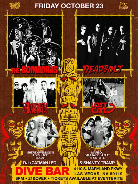 The Bomboras, Deadbolt, The Shakewells & Lost Cat @ The Dive Bar LV