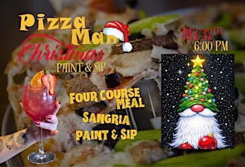 Christmas at Pizza Man Four Course Wine and Paint