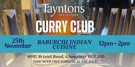 Tayntons Curry Club - Wednesday 25th November 2026