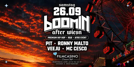 SA. 26.09 | boomIN Afterwiesn Edt. @ FILMCASINO