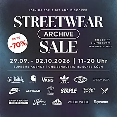 Streetwear Archive Sale Köln-Nippes