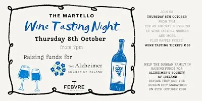 The Martello Wine Tasting Night for Alzheimer's  Ireland