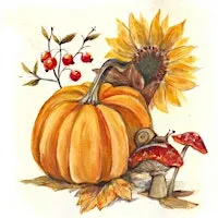 Autumn pumpkin scene  painting