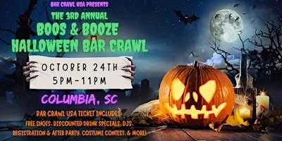 Columbia Boos & Booze Halloween Bar Crawl: 3rd Annual
