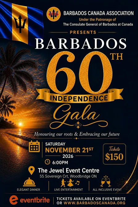 2026 Barbados Independence Gala Toronto (All-Inclusive)
