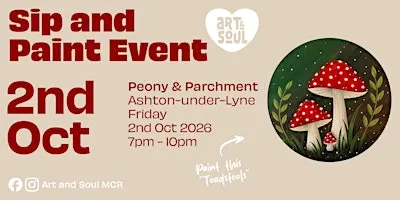 Sip and Paint Night at Peony & Parchment, Ashton-under-Lyne