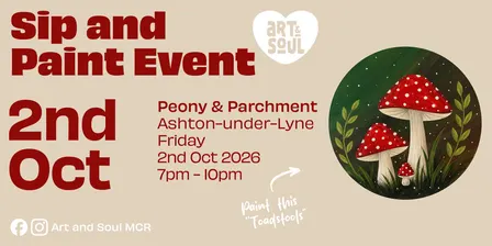 Sip and Paint Night at Peony & Parchment, Ashton-under-Lyne
