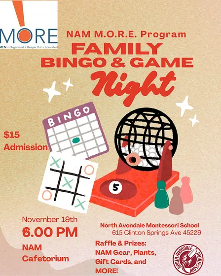 NAM M.O.R.E. Program  Family BINGO & Game Night