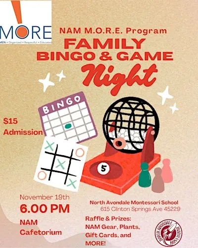 NAM M.O.R.E. Program  Family BINGO & Game Night