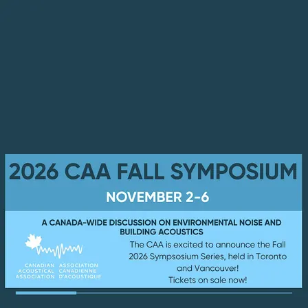 CAA Fall Symposium 2026 Toronto: Environmental Noise & Building Acoustics