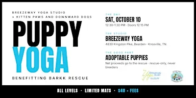 Puppy Yoga Knoxville Benefitting For the Love of Woofers Rescue
