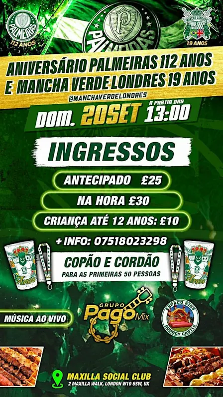Festa de 112 anos do Palmeiras e 19 anos da Mancha Londres