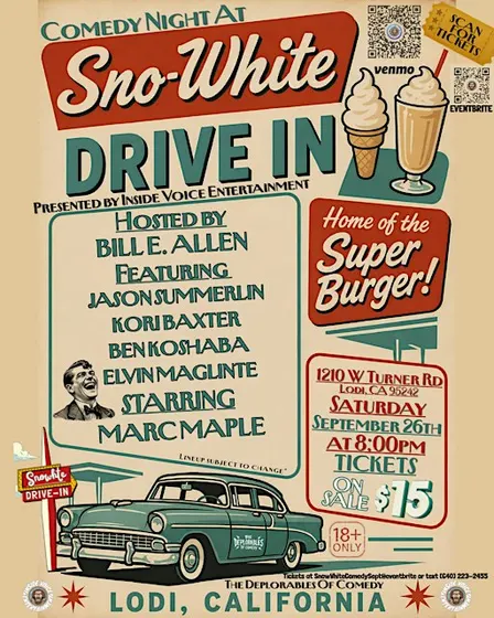 Comedy Night at Snow White Drive-In